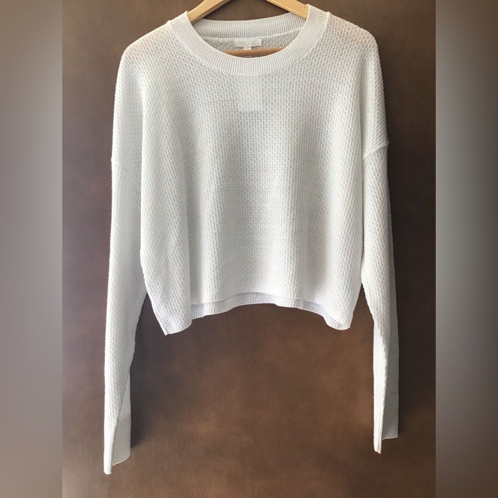 Abound White Cropped Sweater
